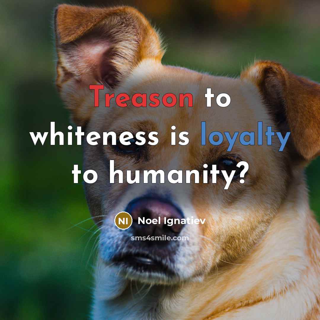 “Treason to whiteness is loyalty to humanity?…” quote by Noel Ignatiev