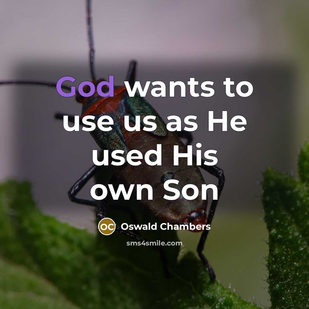 “God wants to use us as He used His own…” quote by Oswald Chambers