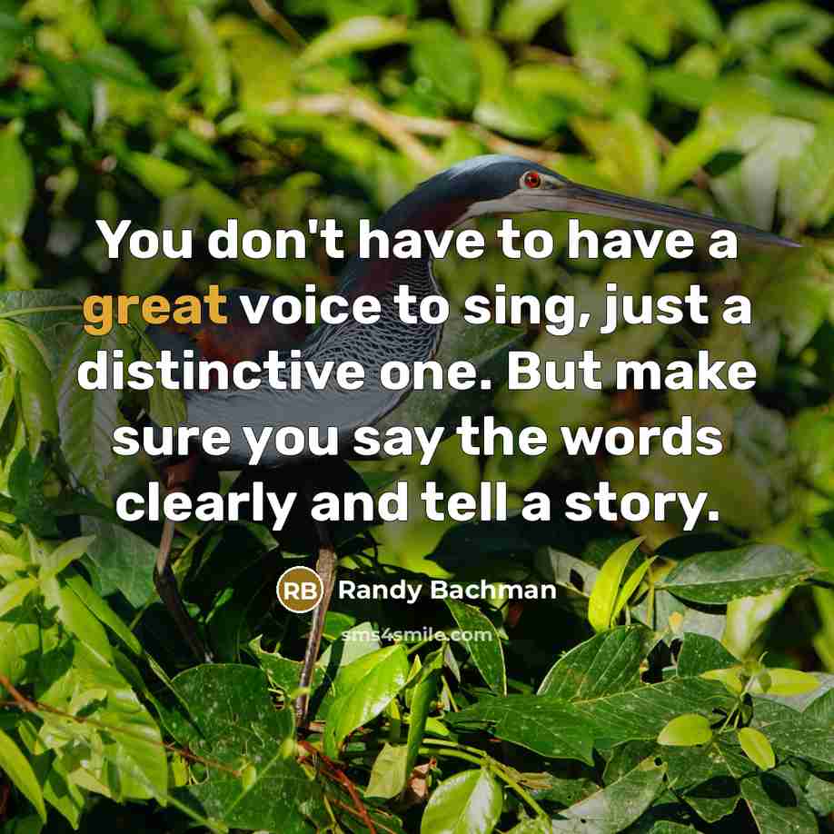 “You don't have to have a great voice to sing,…” quote by Randy Bachman