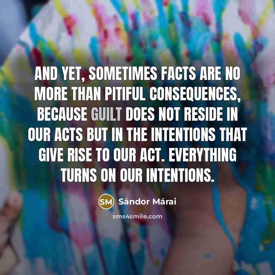 “And yet, sometimes facts are no more than pitiful consequences,…” quote by Sándor Márai