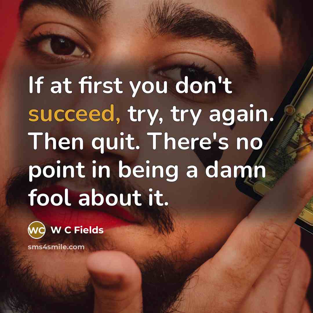 “If at first you don't succeed, try, try again. Then…” quote by W C Fields