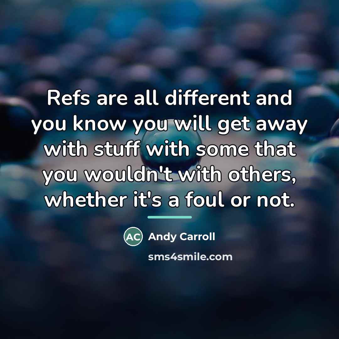 “Refs are all different and you know you will get…” quote by Andy Carroll