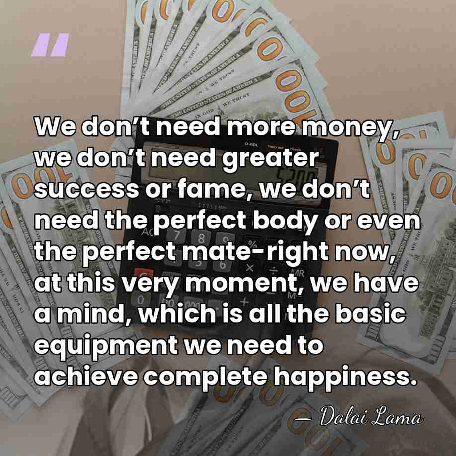 We don’t need more money, we don’t need greater success or fame,&hellip; - Dalai Lama