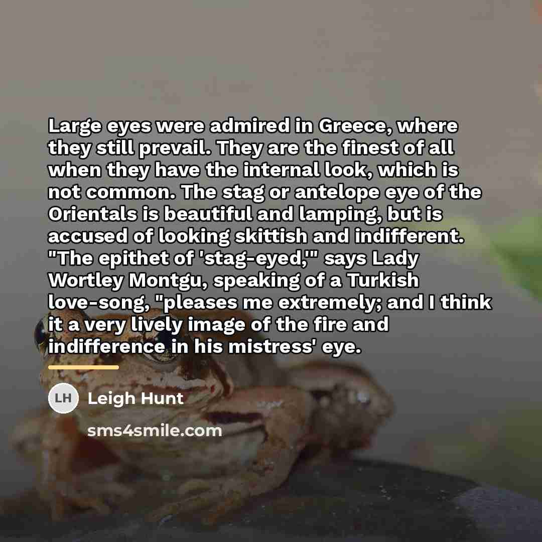 “Large eyes were admired in Greece, where they still prevail.…” quote by Leigh Hunt