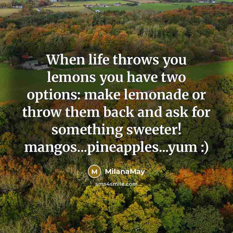 “When life throws you lemons you have two options: make…” quote by MilanaMay