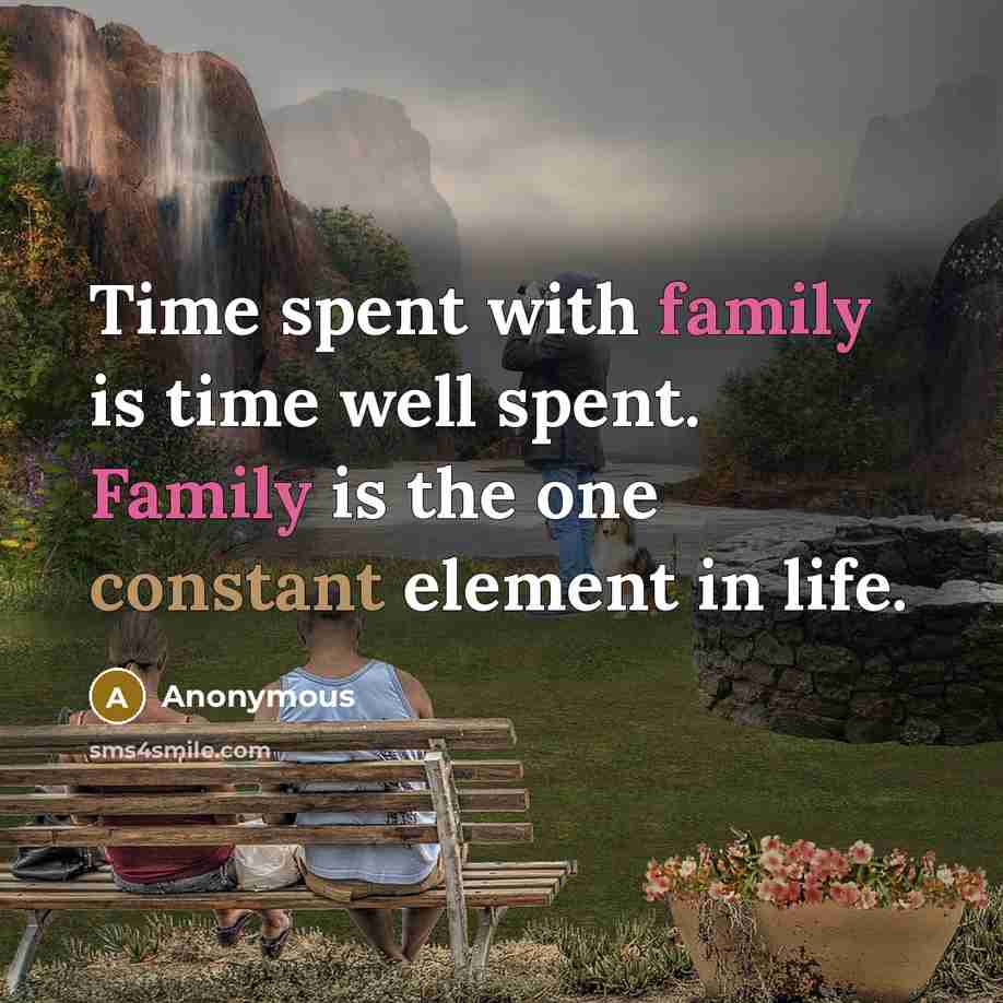 “Time spent with family is time well spent. Family is…” quote by Anonymous