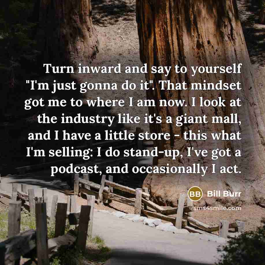 “Turn inward and say to yourself "I'm just gonna do…” quote by Bill Burr