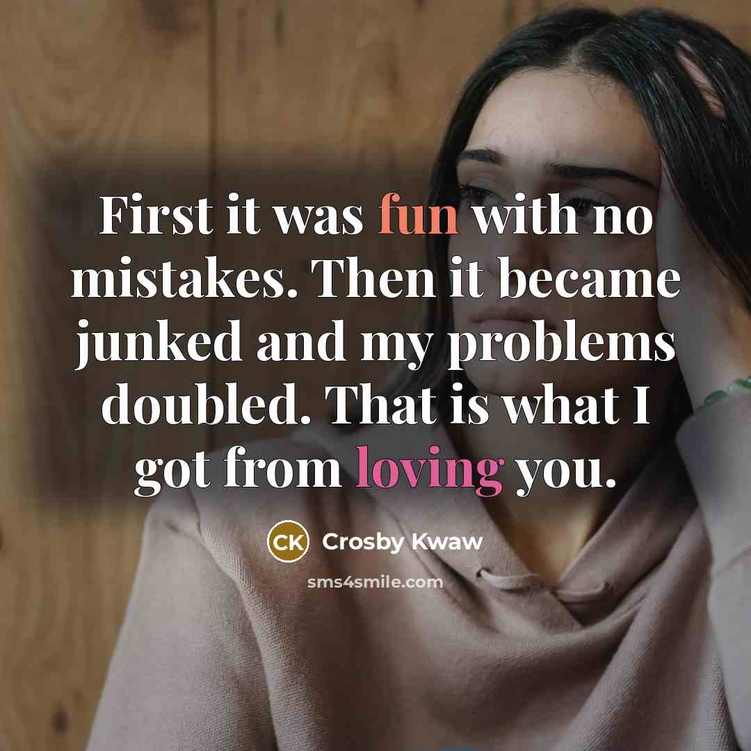 “First it was fun with no mistakes. Then it became…” quote by Crosby Kwaw