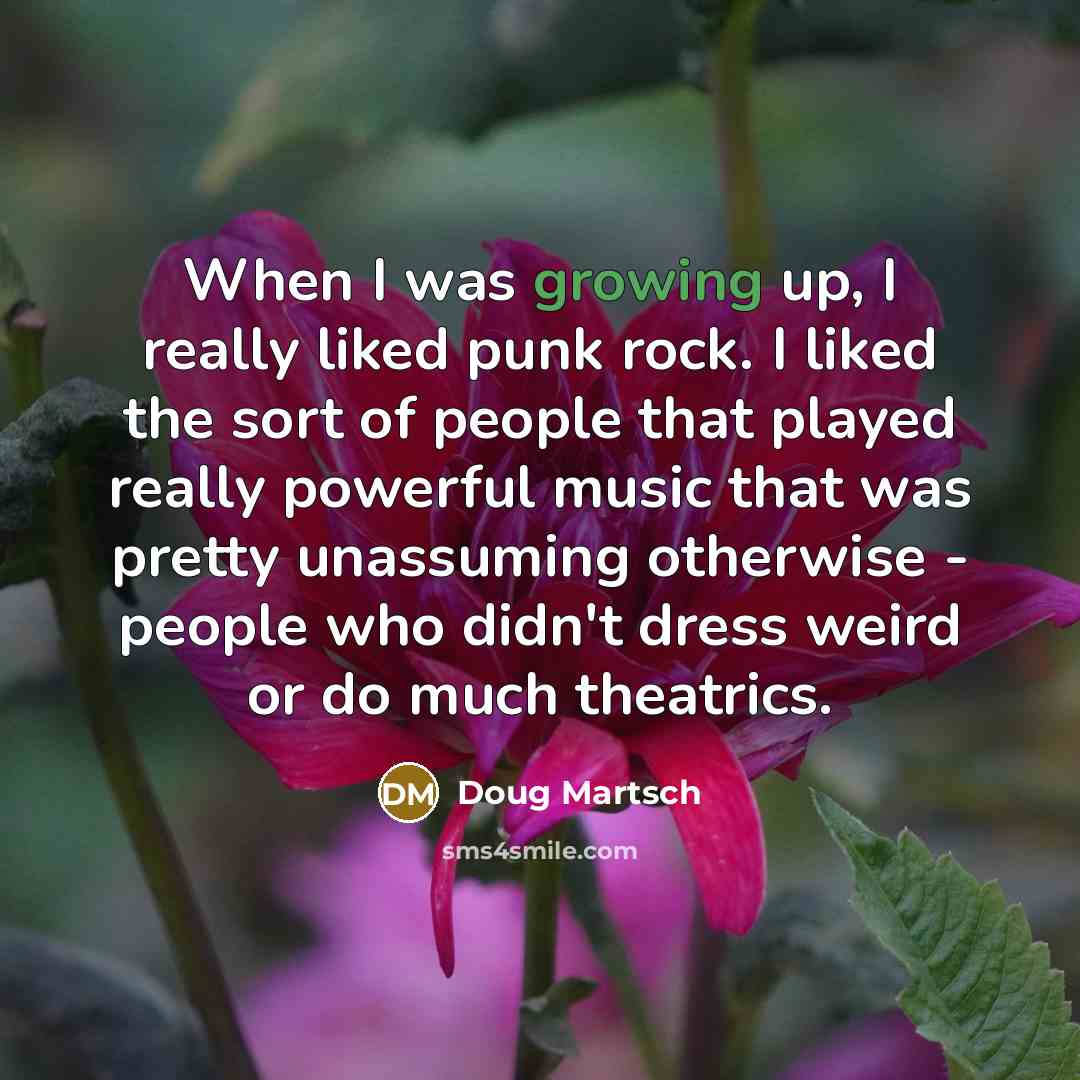 “When I was growing up, I really liked punk rock.…” quote by Doug Martsch