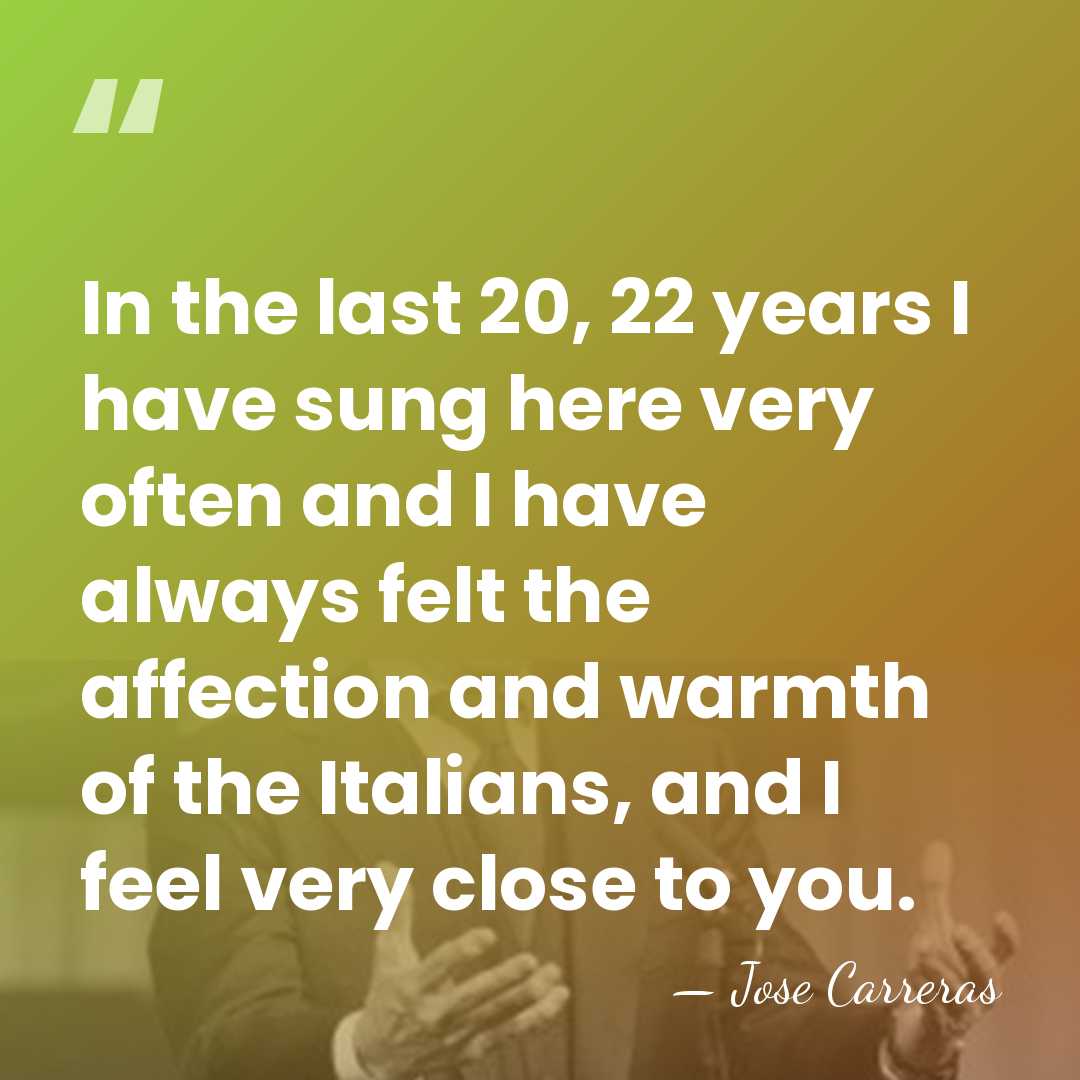 In the last 20, 22 years I have sung here very often&hellip; - Jose Carreras