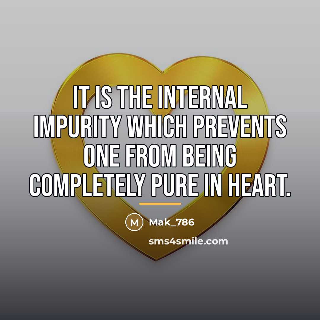 “It is the internal impurity which prevents one from being…” quote by Mak_786