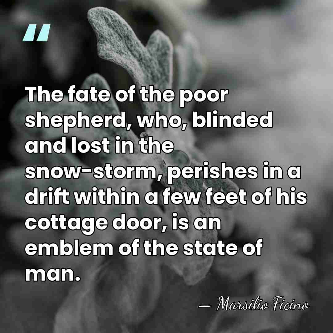 The fate of the poor shepherd, who, blinded and lost in the&hellip; - Marsilio Ficino