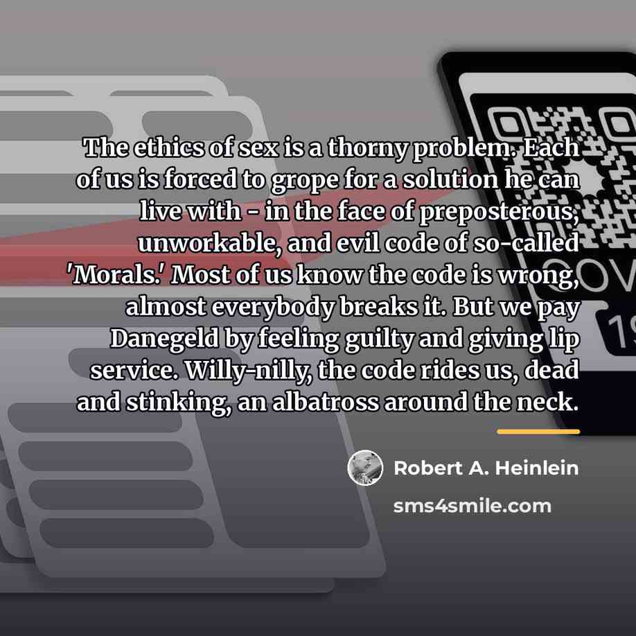 “The ethics of sex is a thorny problem. Each of…” quote by Robert A. Heinlein