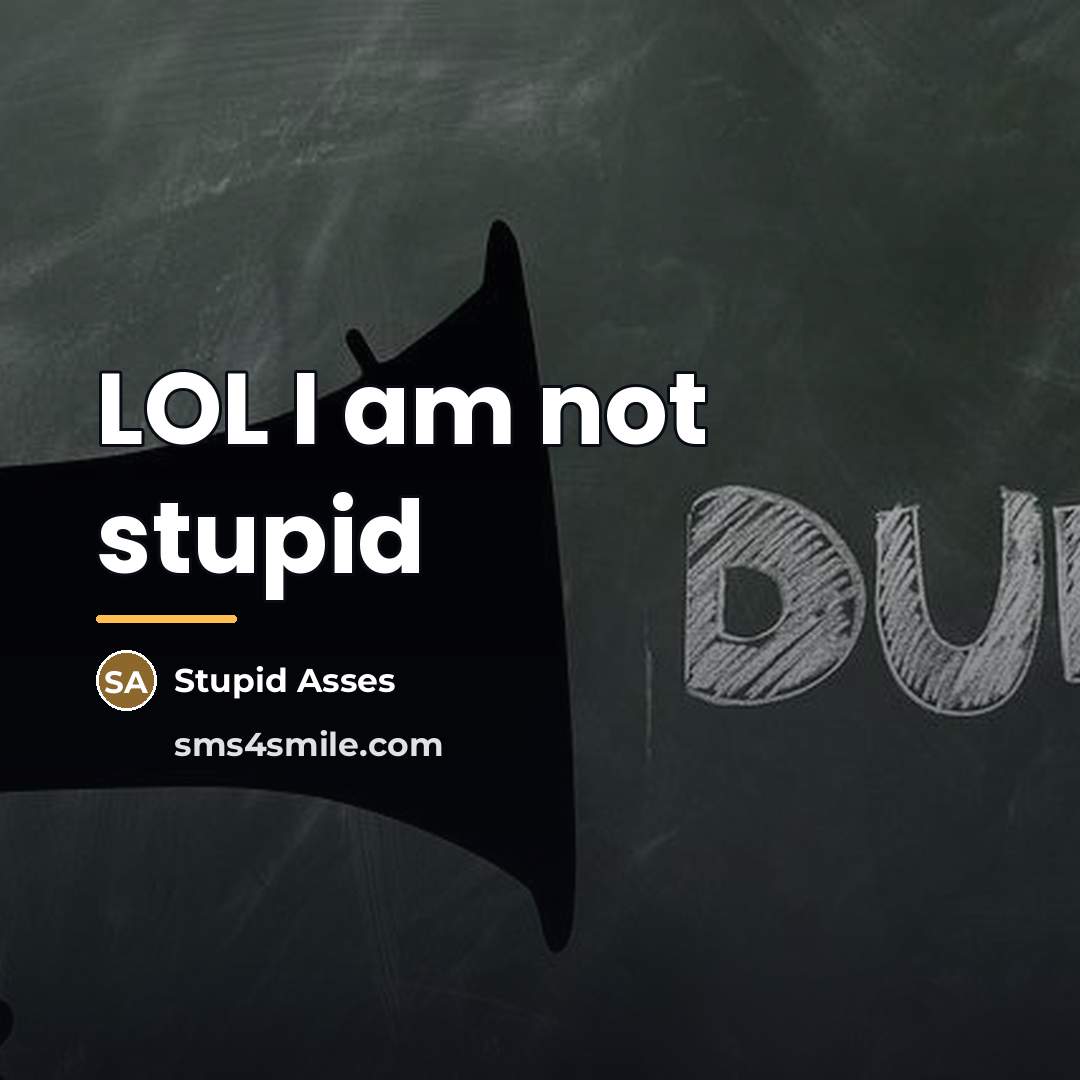 “LOL I am not stupid…” quote by Stupid Asses