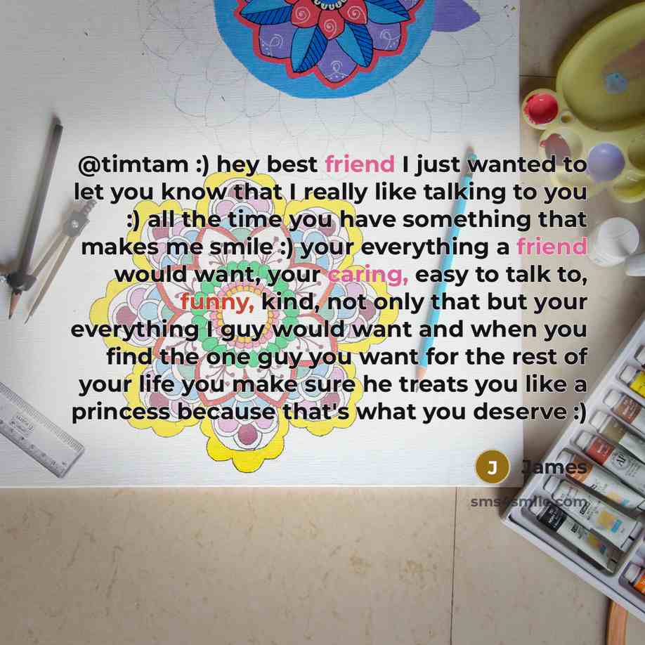 “@timtam :) hey best friend I just wanted to let…” quote by James