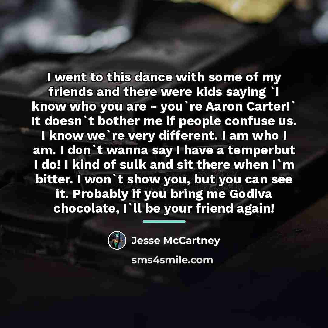 “I went to this dance with some of my friends…” quote by Jesse McCartney