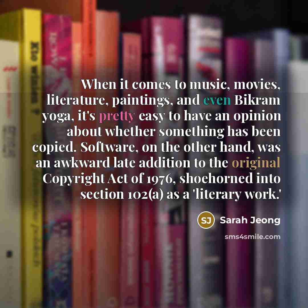 “When it comes to music, movies, literature, paintings, and even…” quote by Sarah Jeong