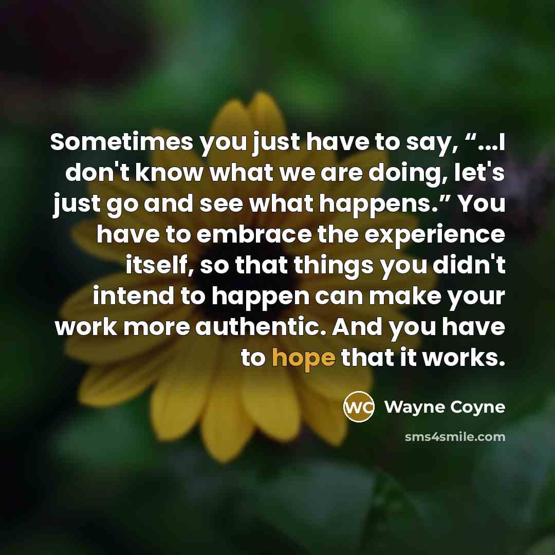 “Sometimes you just have to say, “...I don't know what…” quote by Wayne Coyne