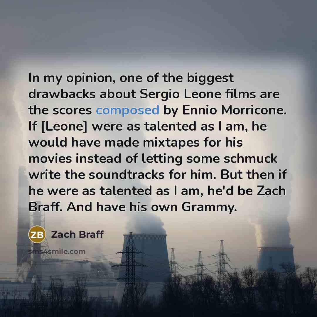 “In my opinion, one of the biggest drawbacks about Sergio…” quote by Zach Braff