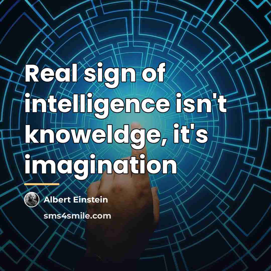 “Real sign of intelligence isn't knoweldge, it's imagination…” quote by Albert Einstein