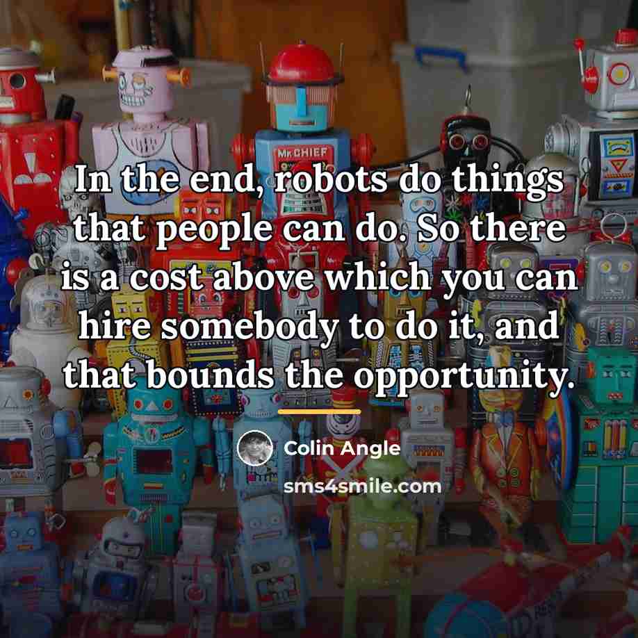 “In the end, robots do things that people can do.…” quote by Colin Angle