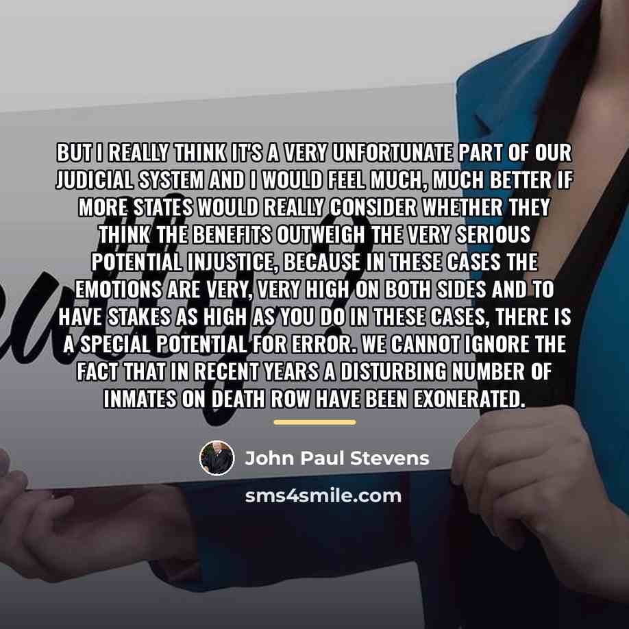 “But I really think it's a very unfortunate part of…” quote by John Paul Stevens