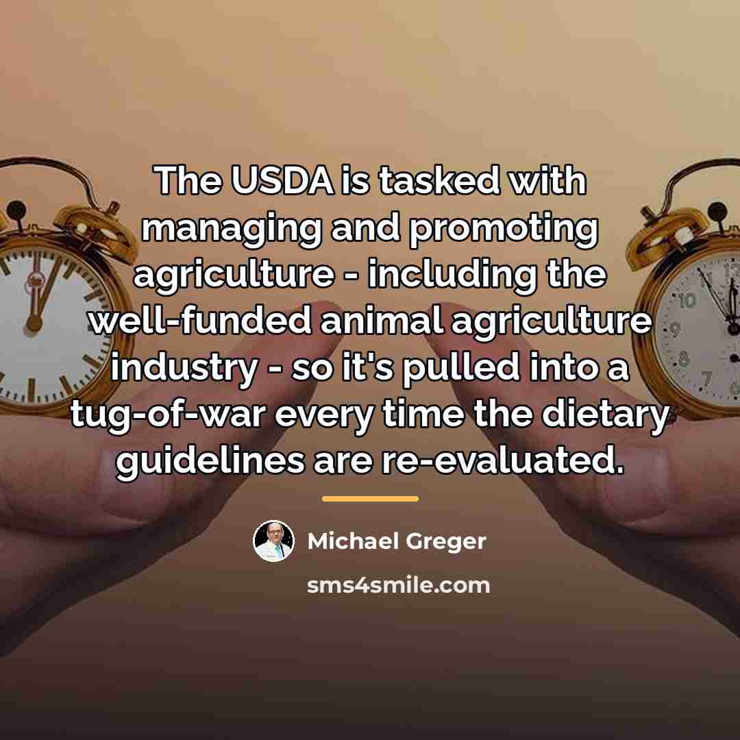 “The USDA is tasked with managing and promoting agriculture -…” quote by Michael Greger