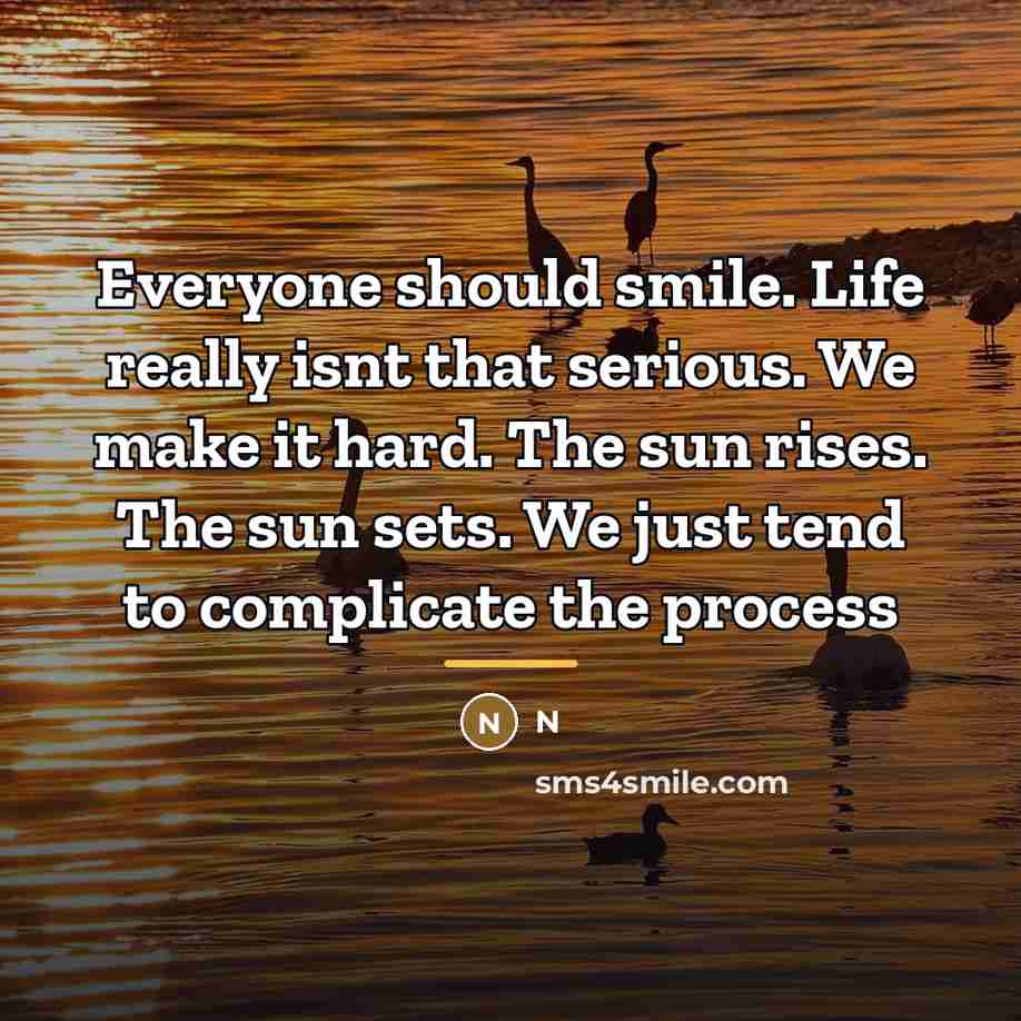 “Everyone should smile. Life really isnt that serious. We make…” quote by N