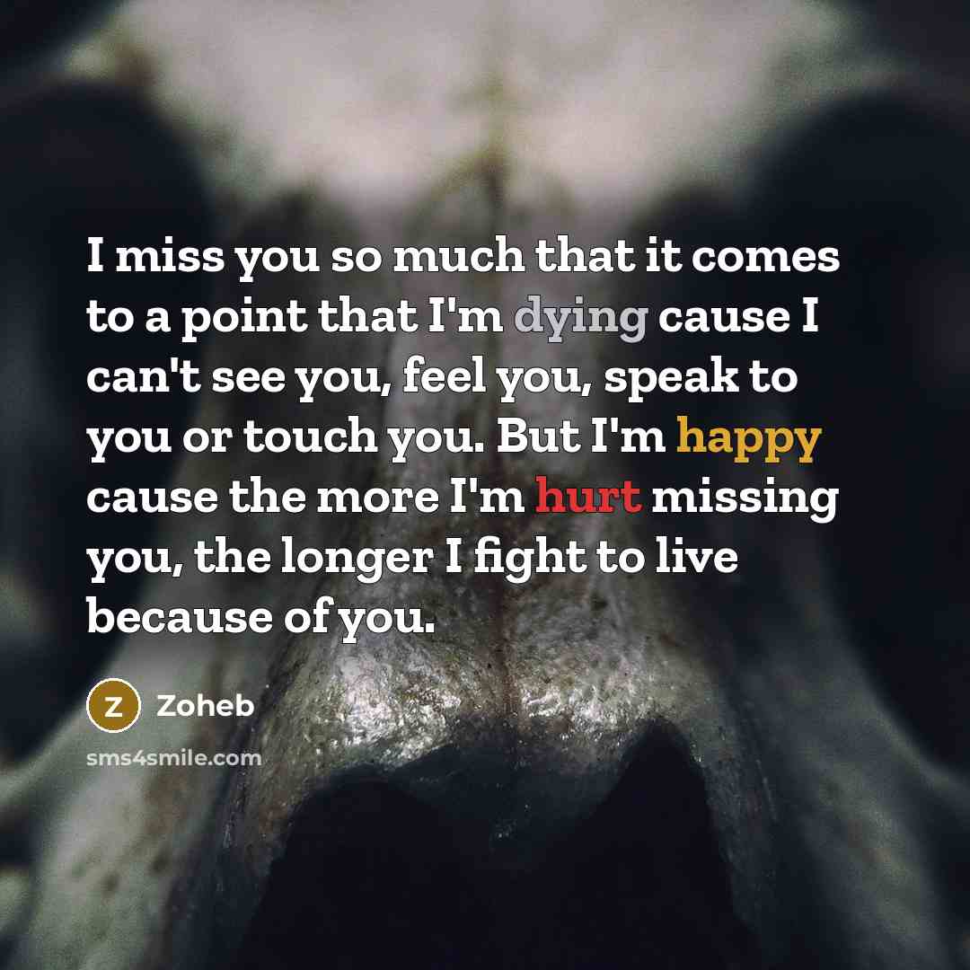 “I miss you so much that it comes to a…” quote by Zoheb