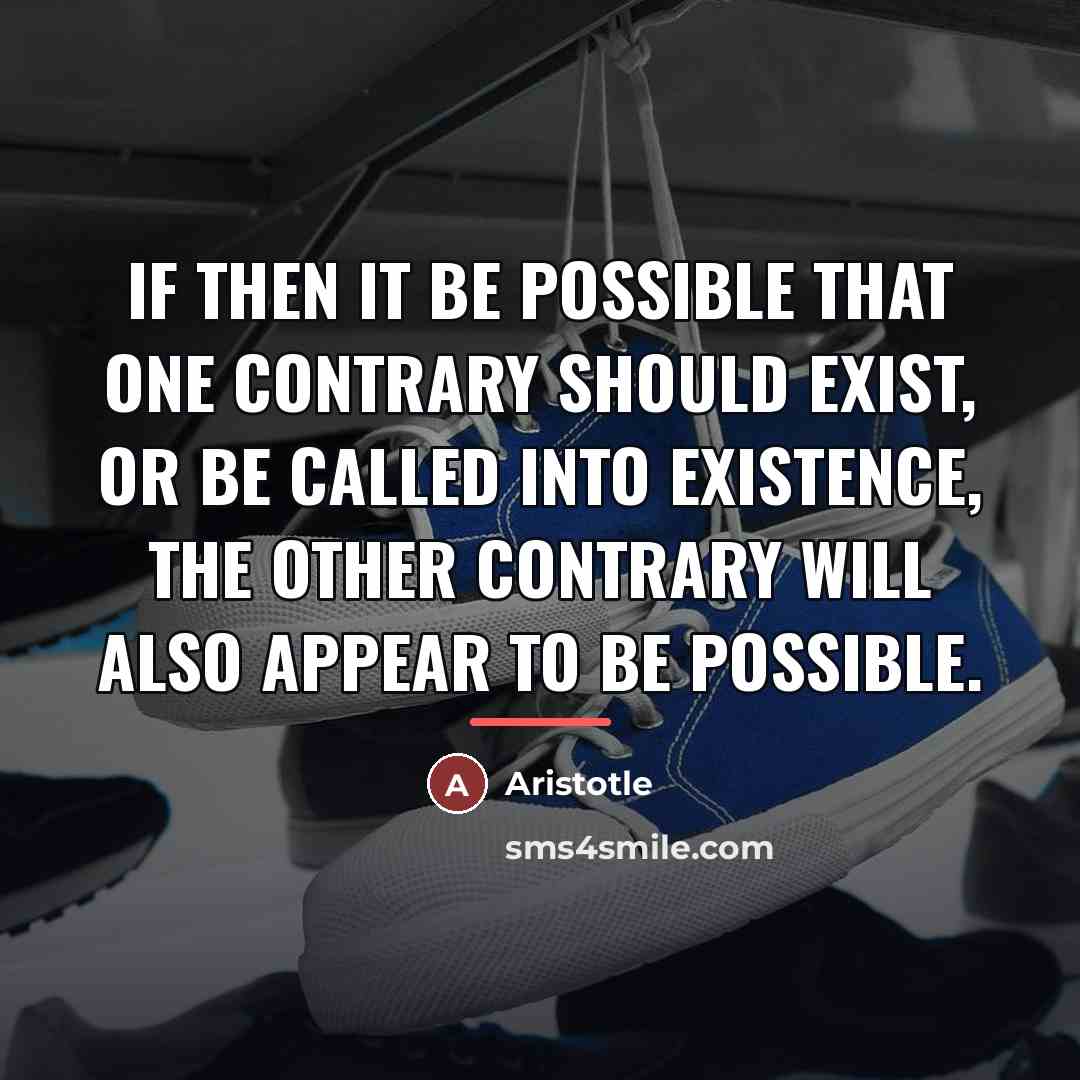 “If then it be possible that one contrary should exist,…” quote by Aristotle