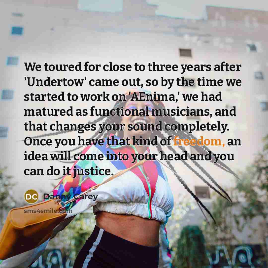 “We toured for close to three years after 'Undertow' came…” quote by Danny Carey