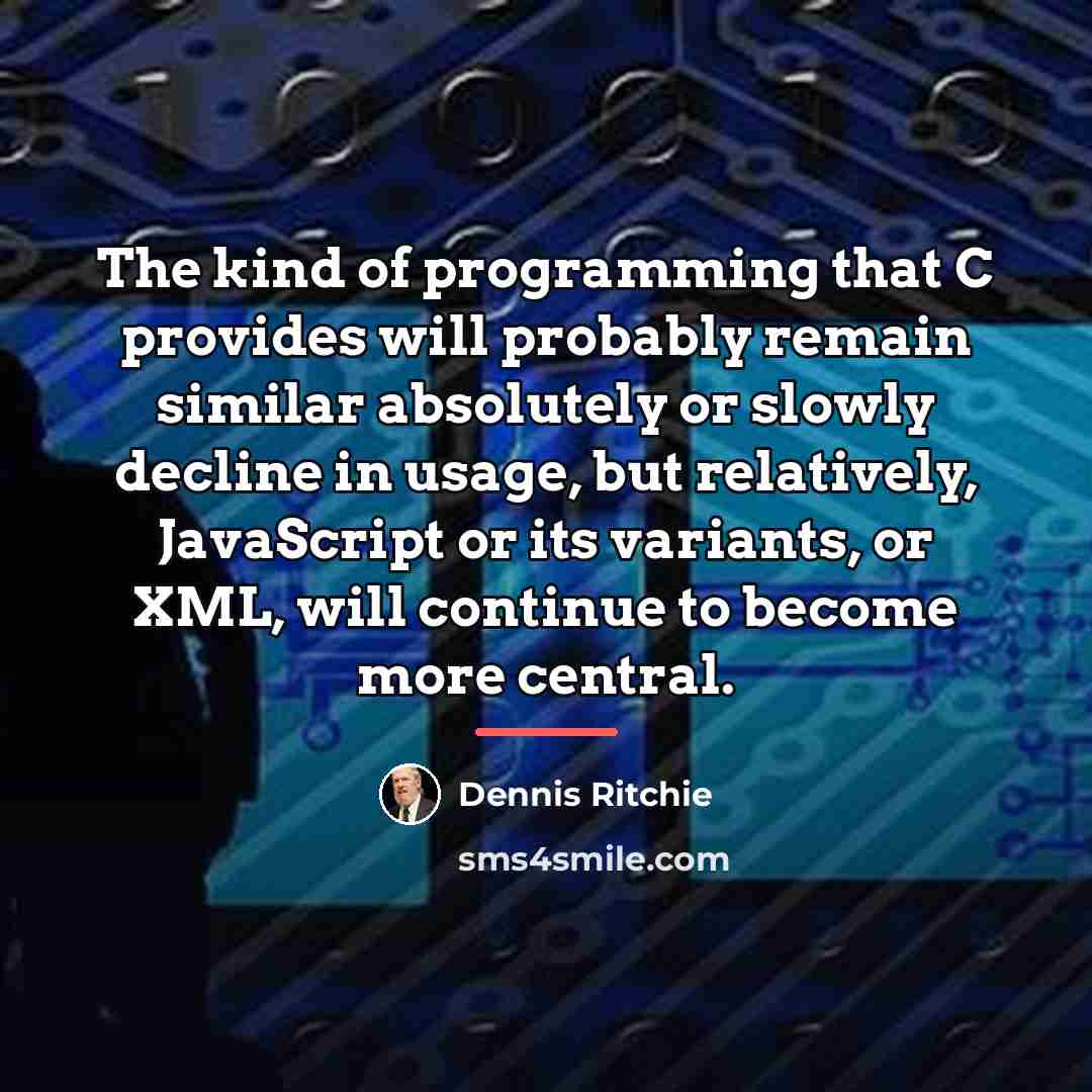 “The kind of programming that C provides will probably remain…” quote by Dennis Ritchie