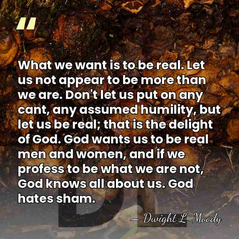 What we want is to be real. Let us not appear to&hellip; - Dwight L. Moody
