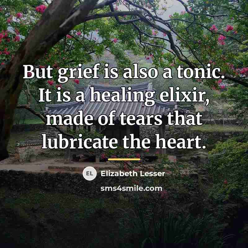 “But grief is also a tonic. It is a healing…” quote by Elizabeth Lesser