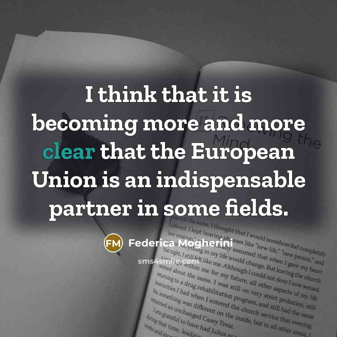“I think that it is becoming more and more clear…” quote by Federica Mogherini