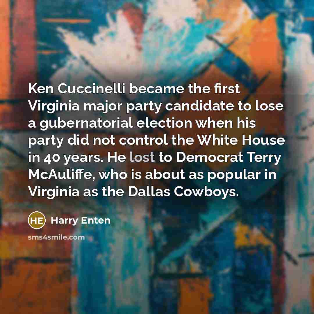“Ken Cuccinelli became the first Virginia major party candidate to…” quote by Harry Enten