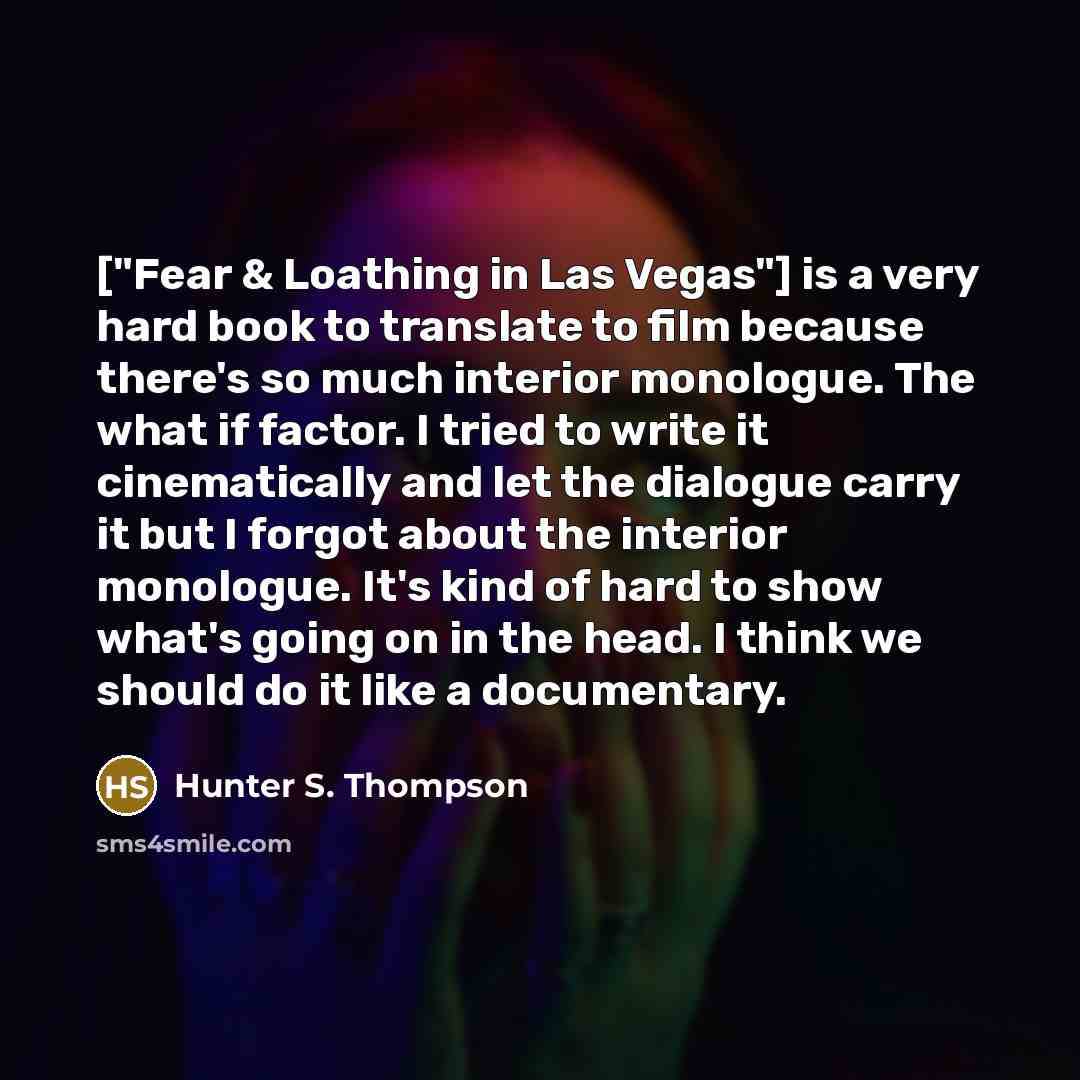 “["Fear & Loathing in Las Vegas"] is a very hard…” quote by Hunter S. Thompson