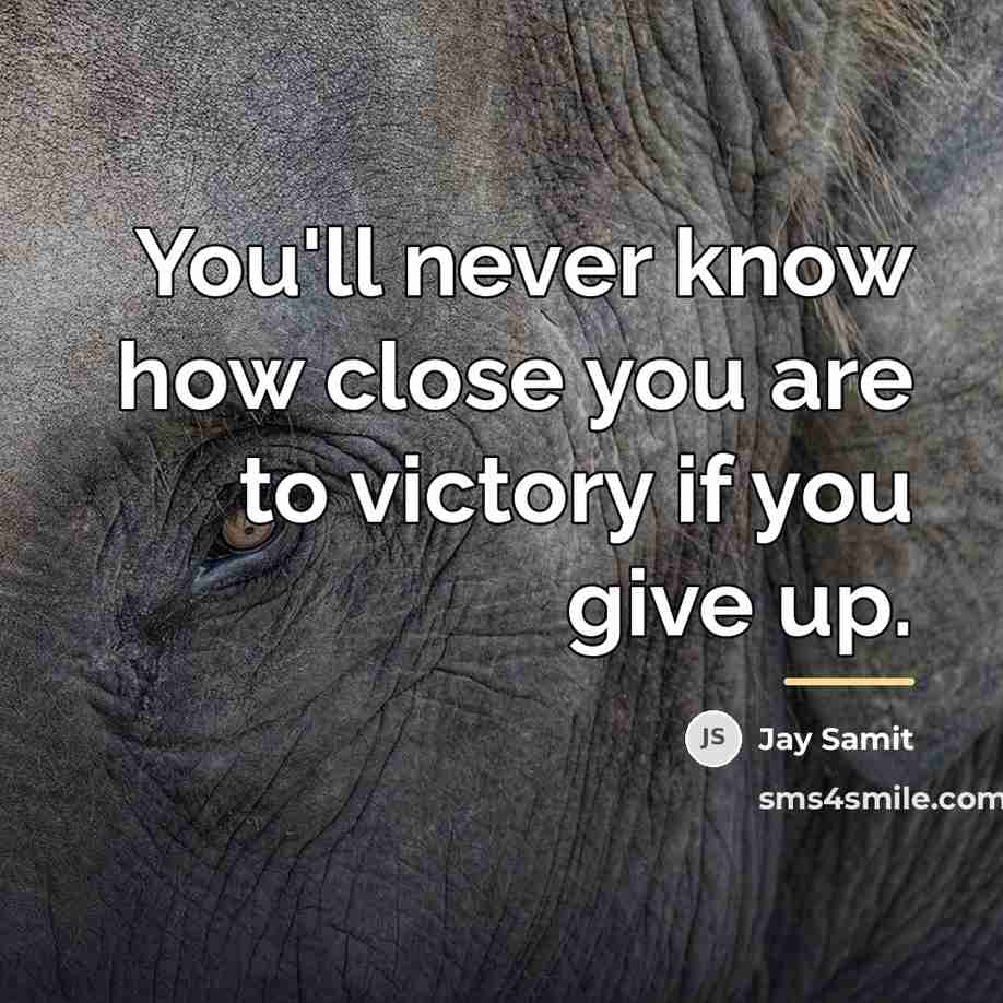 “You'll never know how close you are to victory if…” quote by Jay Samit