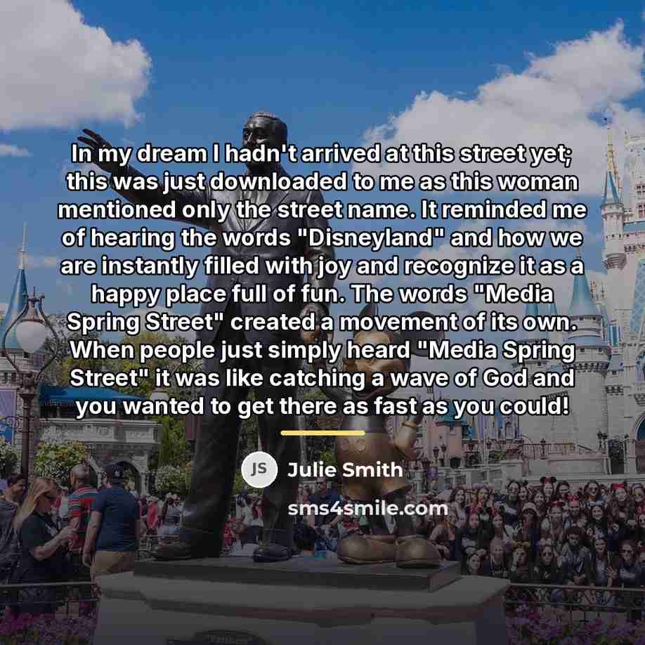 “In my dream I hadn't arrived at this street yet;…” quote by Julie Smith