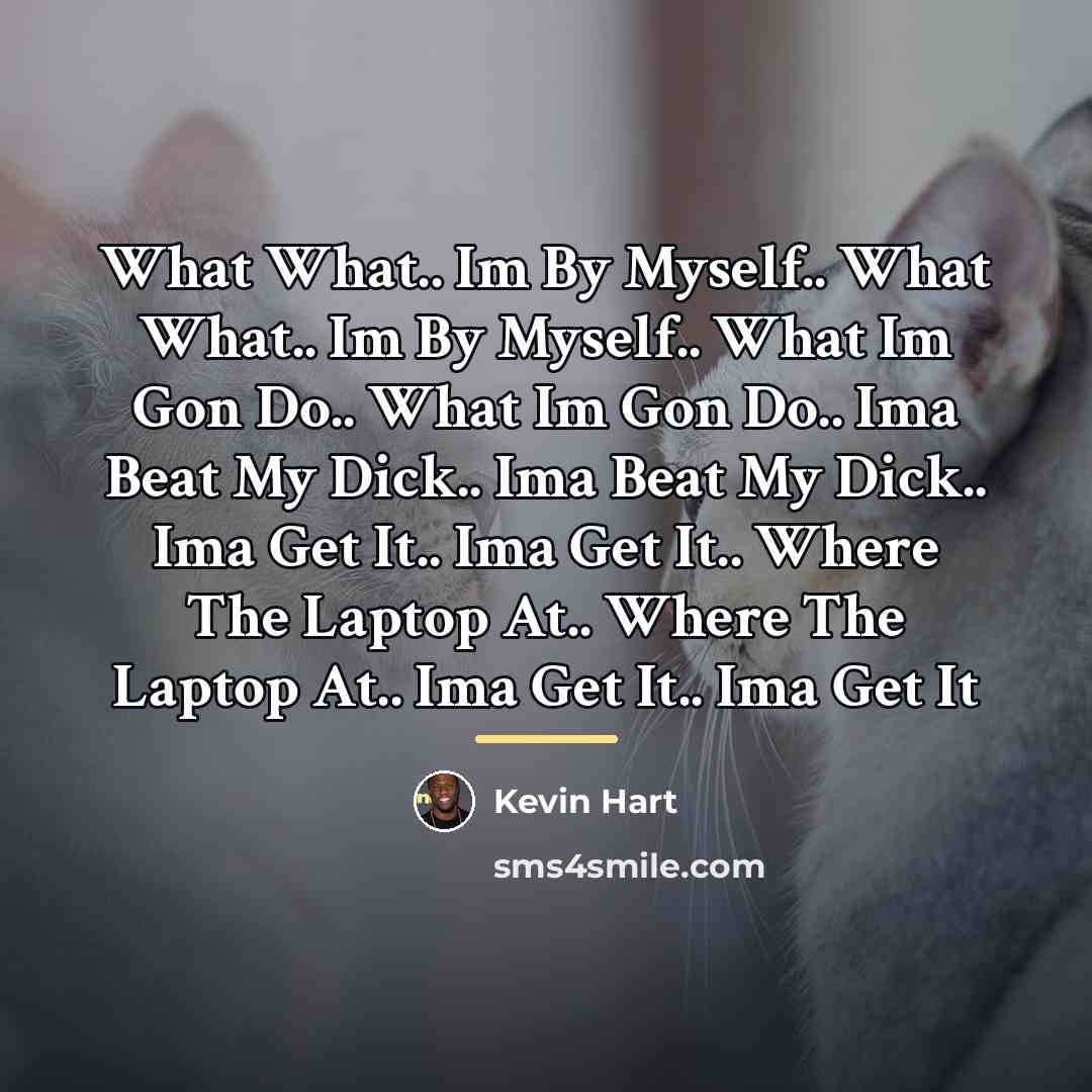 “What What.. Im By Myself.. What What.. Im By Myself..…” quote by Kevin Hart