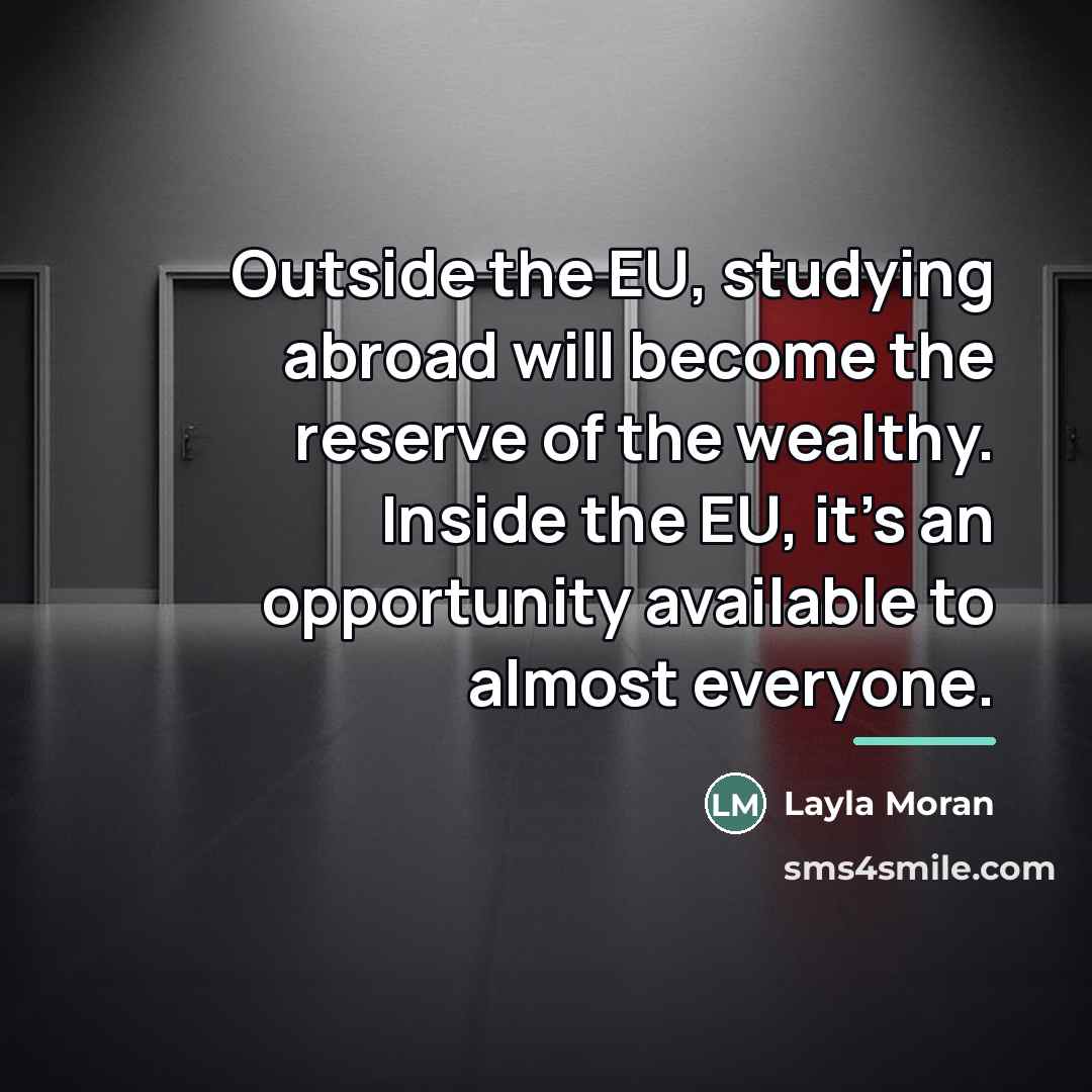 “Outside the EU, studying abroad will become the reserve of…” quote by Layla Moran