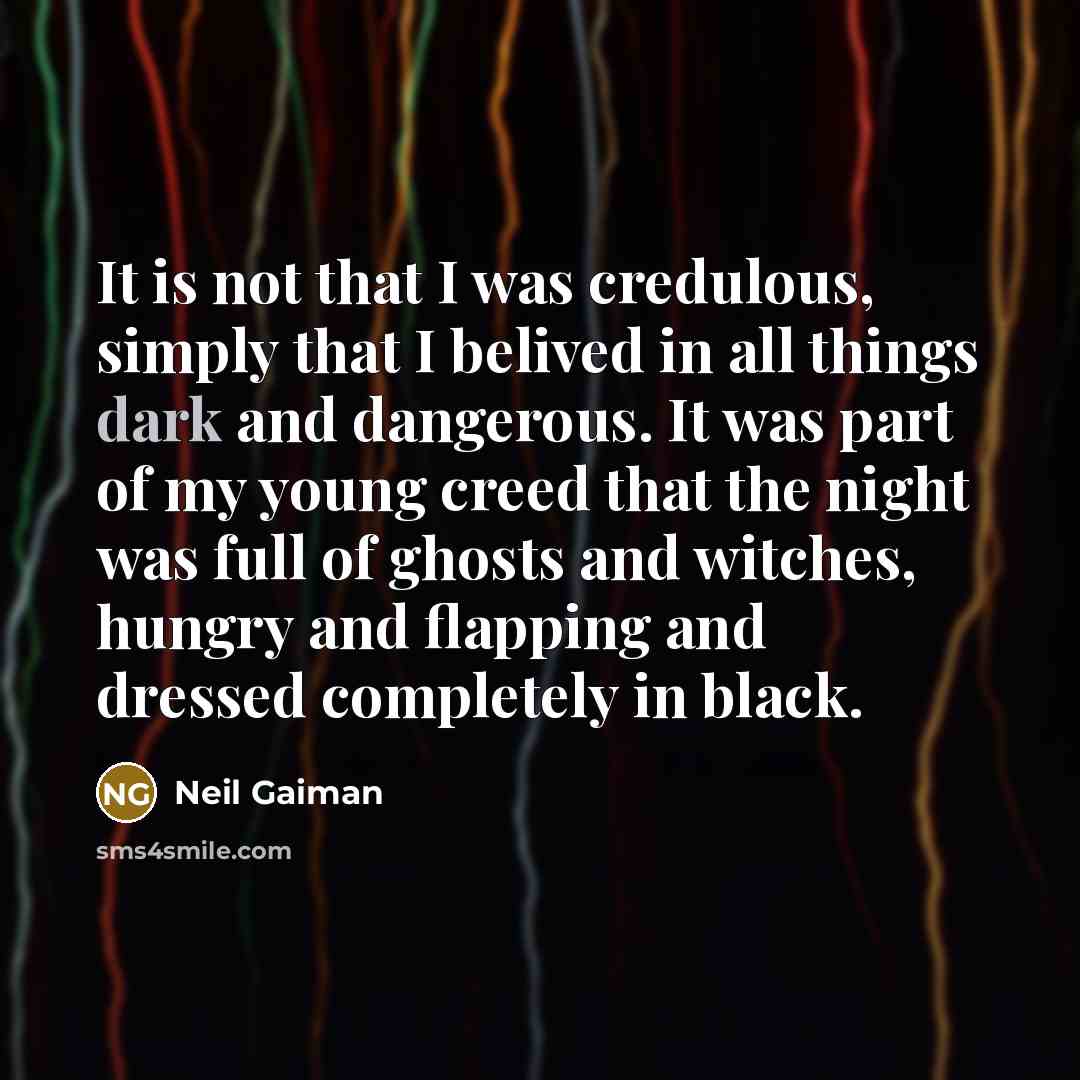 “It is not that I was credulous, simply that I…” quote by Neil Gaiman