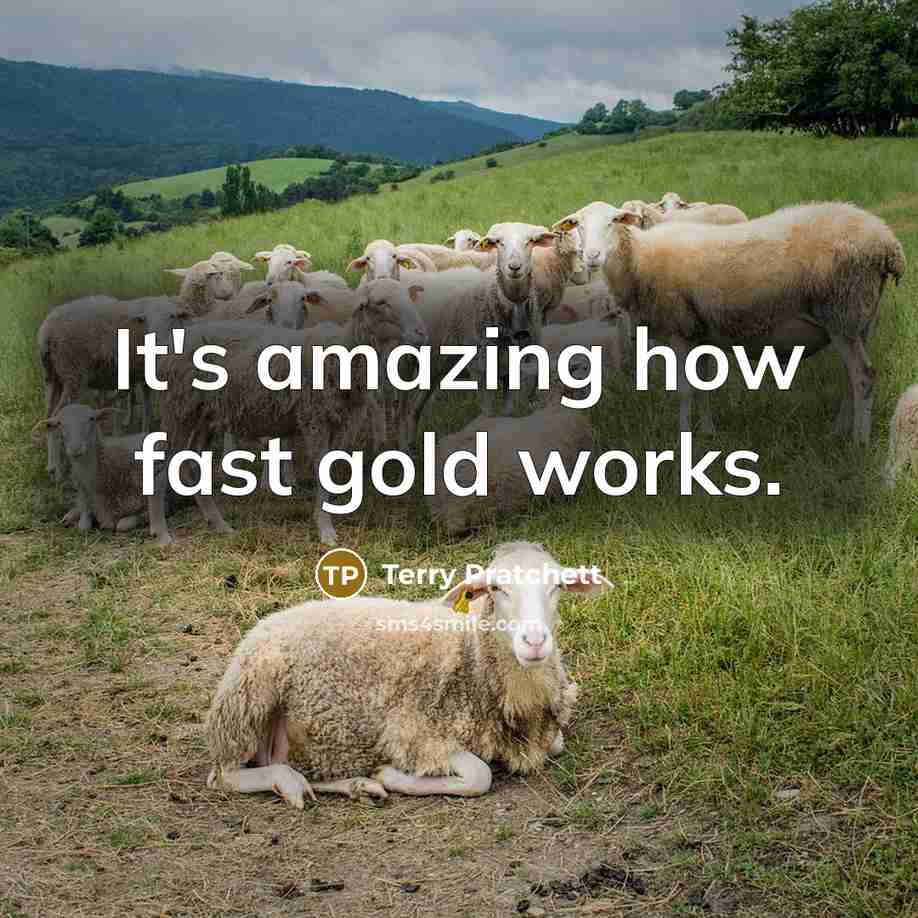“It's amazing how fast gold works.” quote by Terry Pratchett