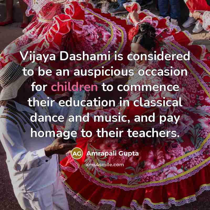 “Vijaya Dashami is considered to be an auspicious occasion for…” quote by Amrapali Gupta