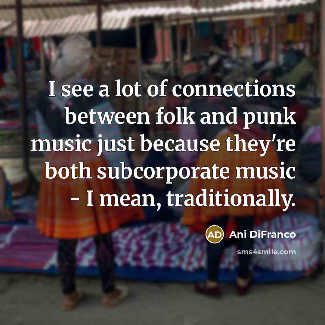 “I see a lot of connections between folk and punk…” quote by Ani DiFranco