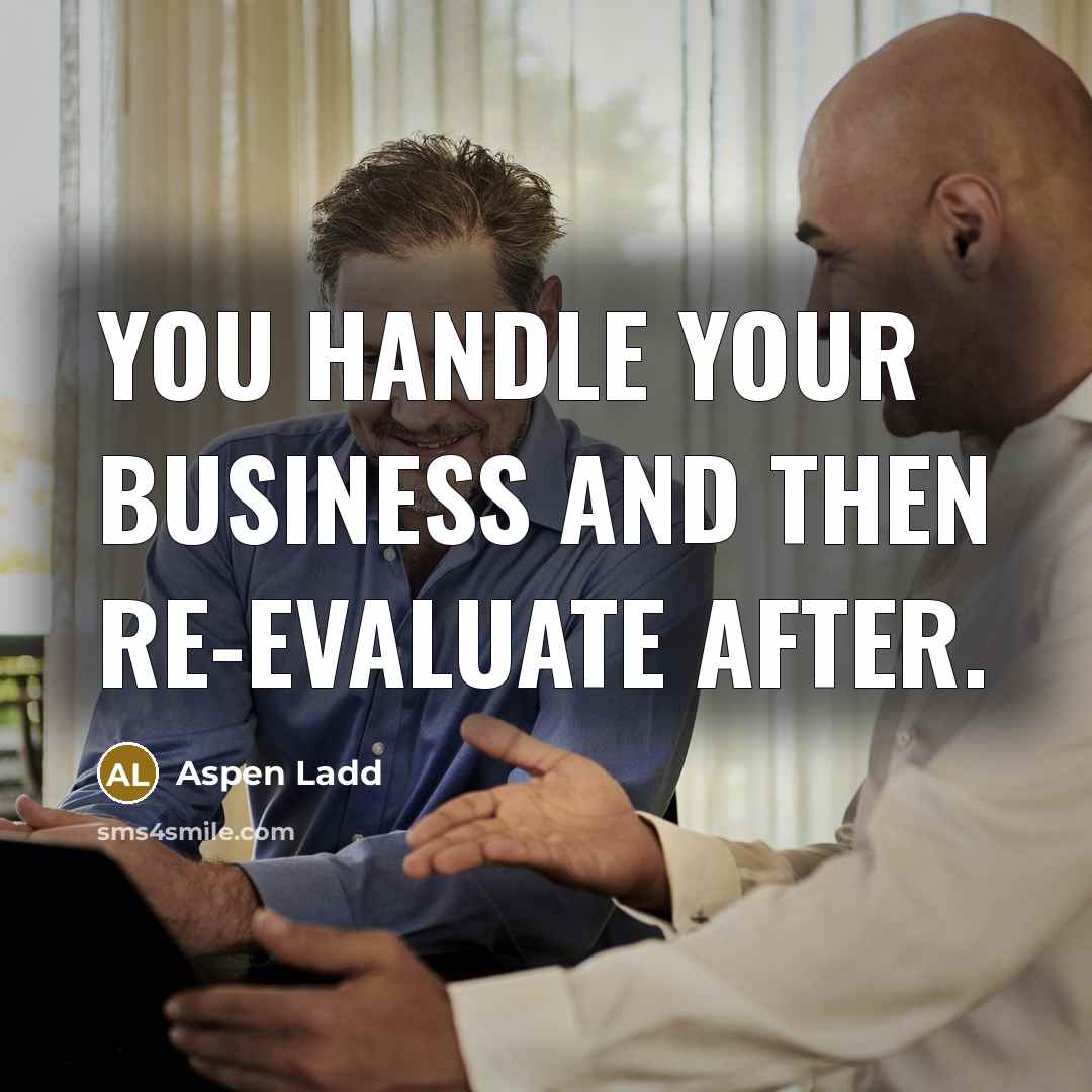 “You handle your business and then re-evaluate after.…” quote by Aspen Ladd