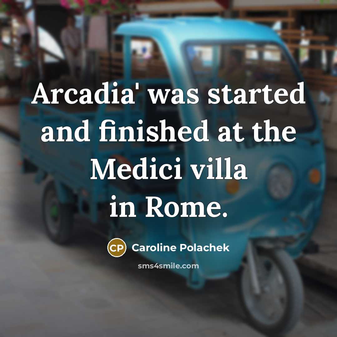 “Arcadia' was started and finished at the Medici villa in Rome.” quote by Caroline Polachek