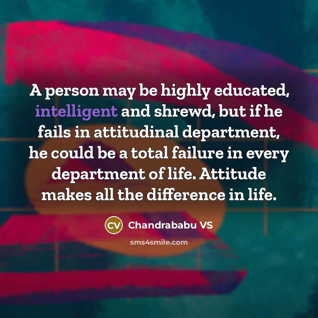 “A person may be highly educated, intelligent and shrewd, but…” quote by Chandrababu VS
