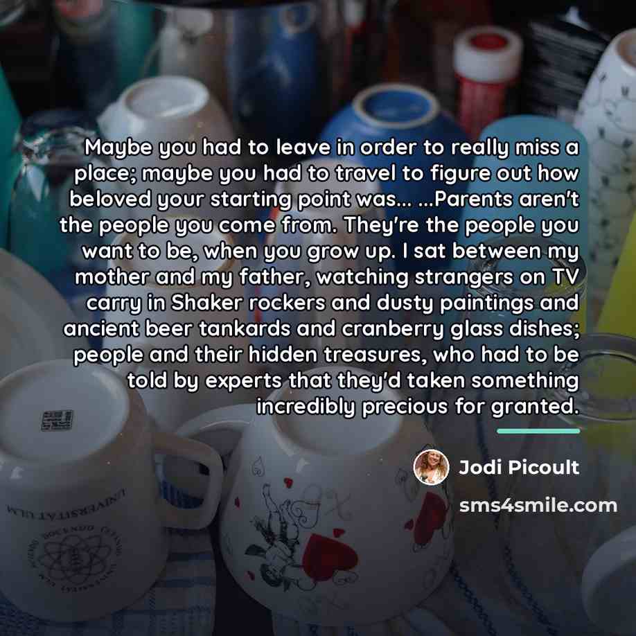 “Maybe you had to leave in order to really miss…” quote by Jodi Picoult