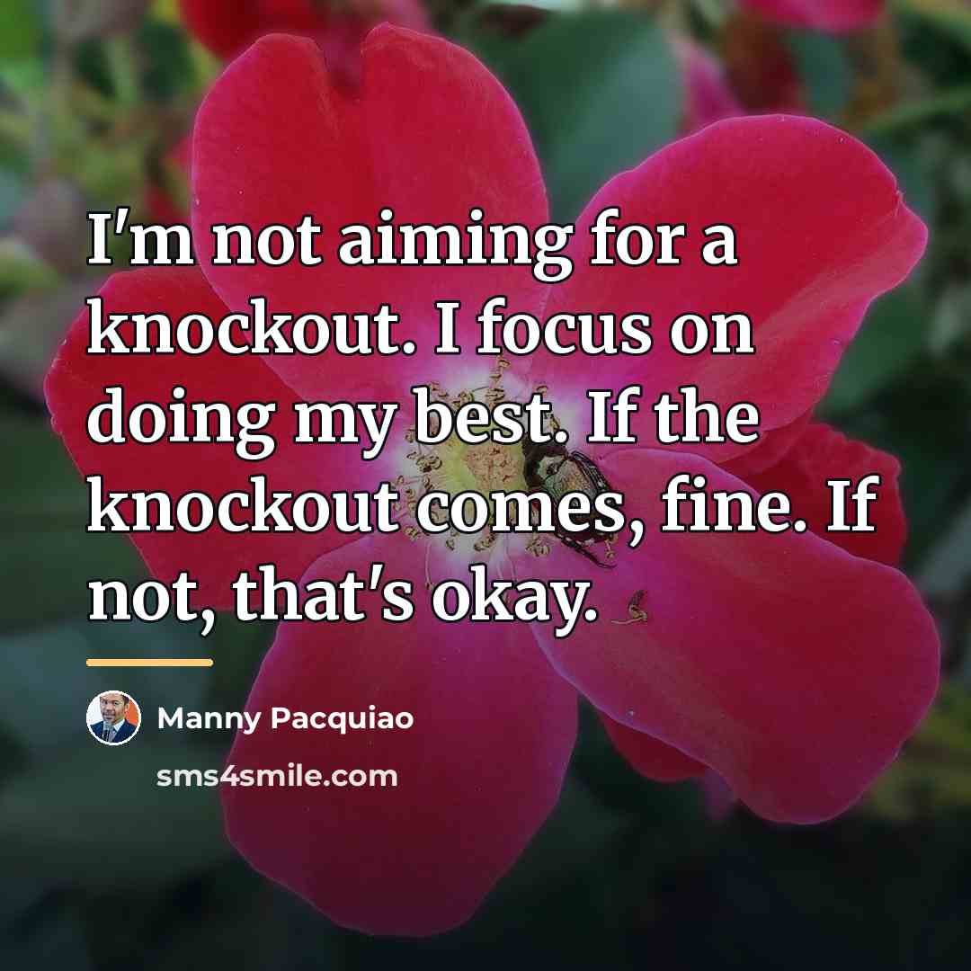 “I'm not aiming for a knockout. I focus on doing…” quote by Manny Pacquiao